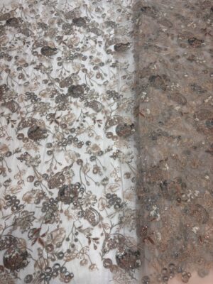 Embroidery work with sequins & cutdana on Net Fabric