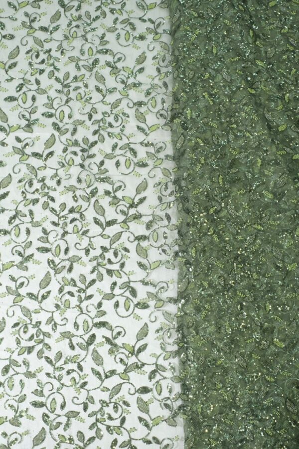 Leaf design with sequins on Net fabric