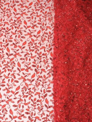 Leaf design with sequins on Net fabric