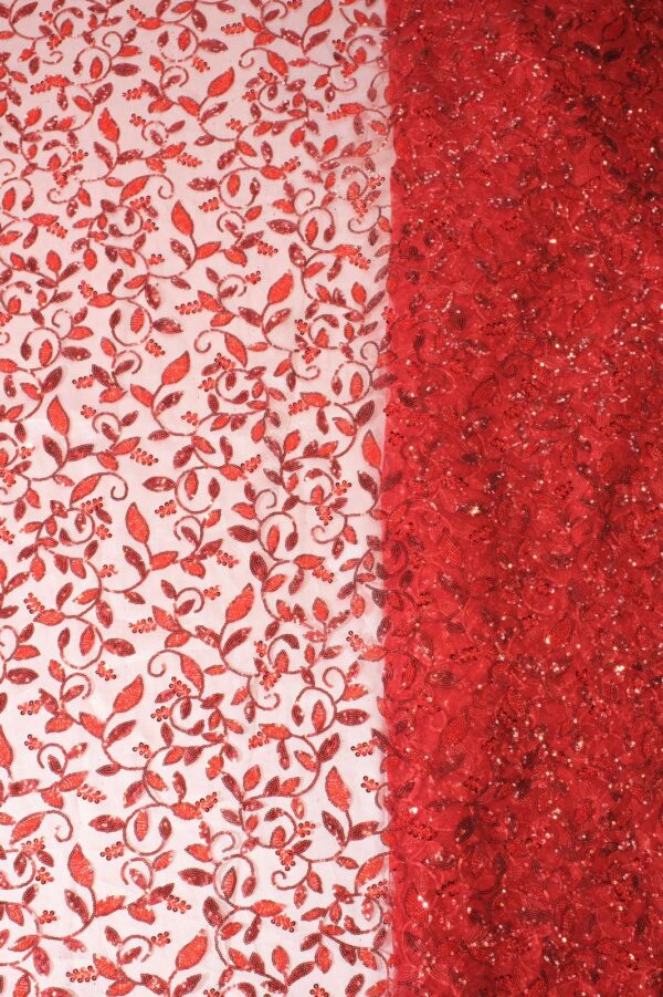 Leaf design with sequins on Net fabric