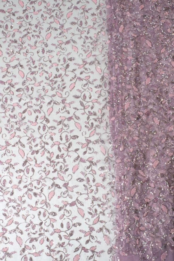 Leaf design with sequins on Net fabric