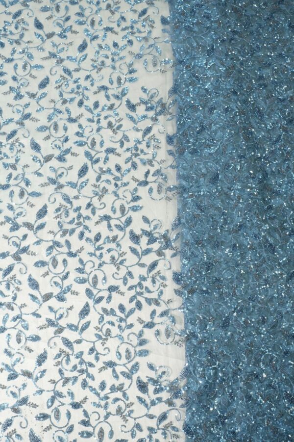 Leaf design with sequins on Net fabric