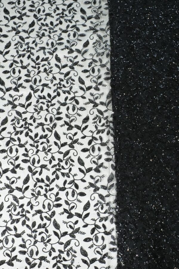 Leaf design with sequins on Net fabric