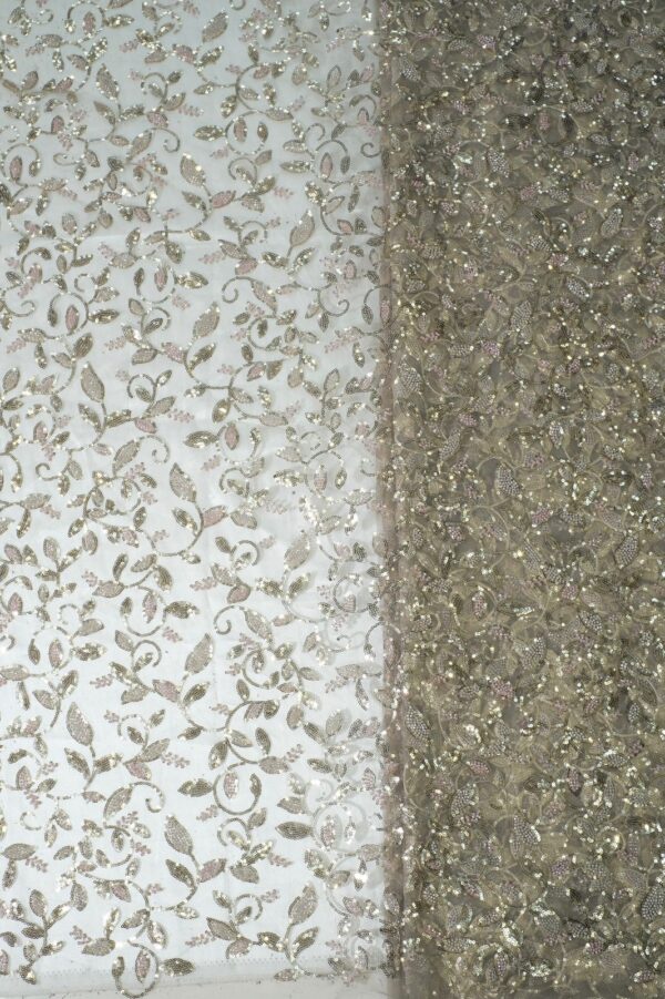 Leaf design with sequins on Net fabric