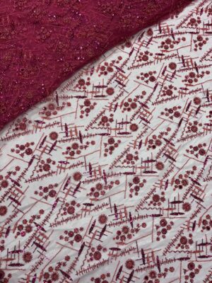 Sequins, cutdana & ricedana on Net Fabric