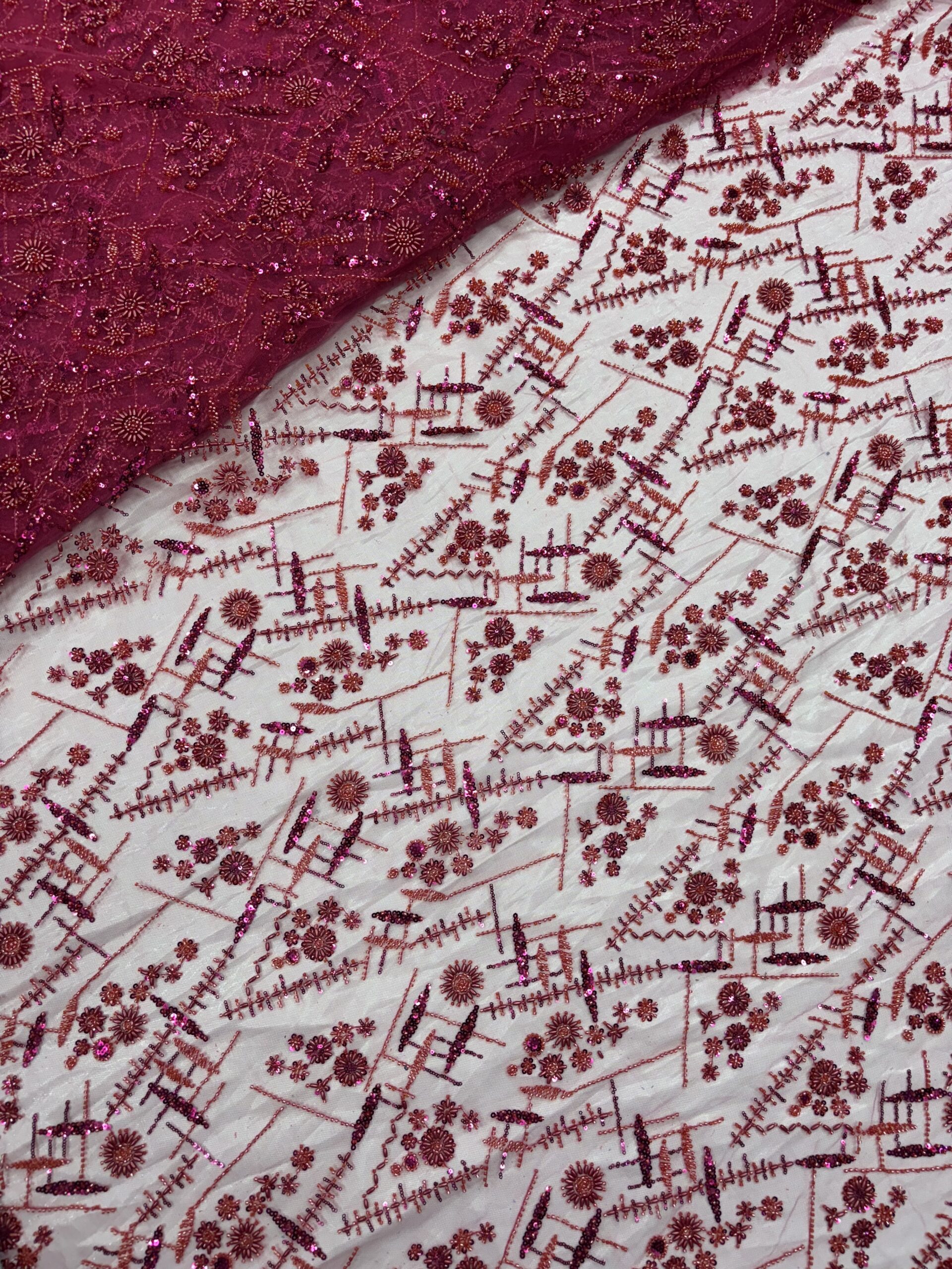 IMG_2879 Sequins, cutdana & ricedana on Net Fabric