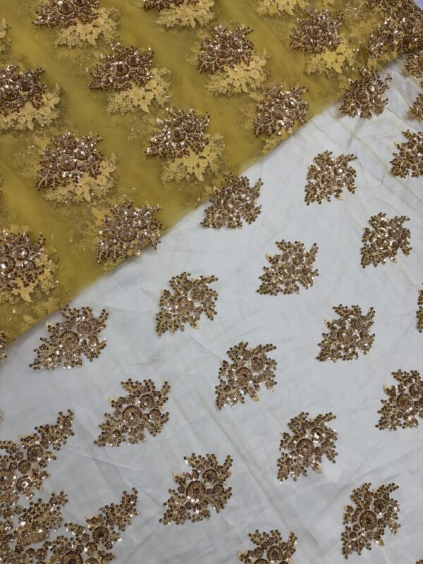 2 side border with sequins & cutdana butti allover