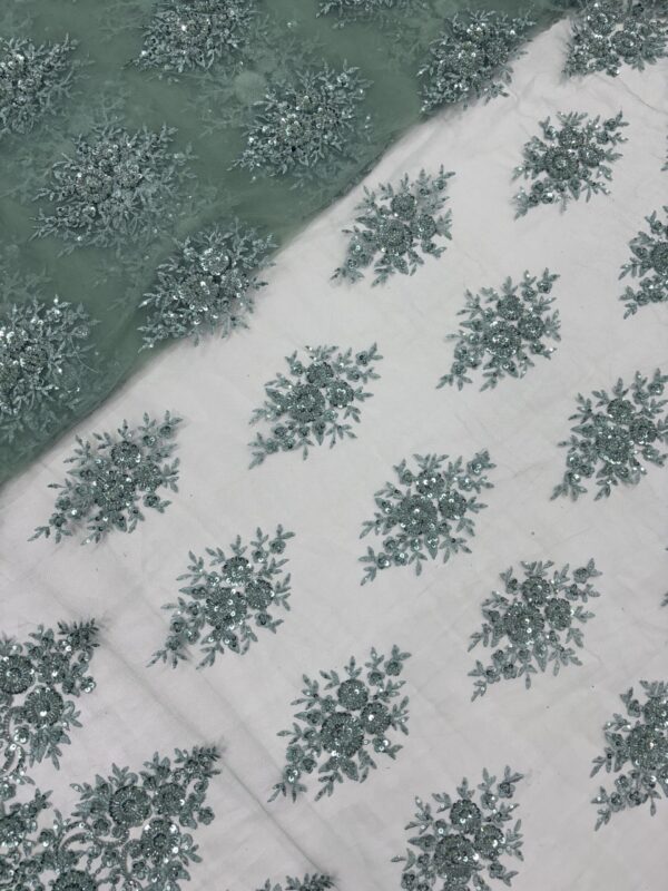 2 side border with sequins & cutdana butti allover