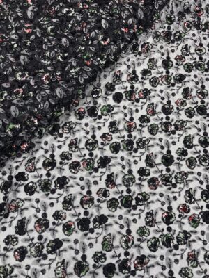 IMG_4185 Digital Print patchwork with sequins & cutdana on Net Fabric