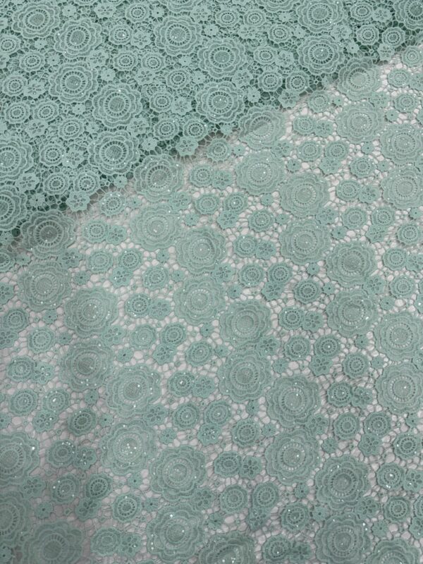 Embroidery & sequins on Crochet