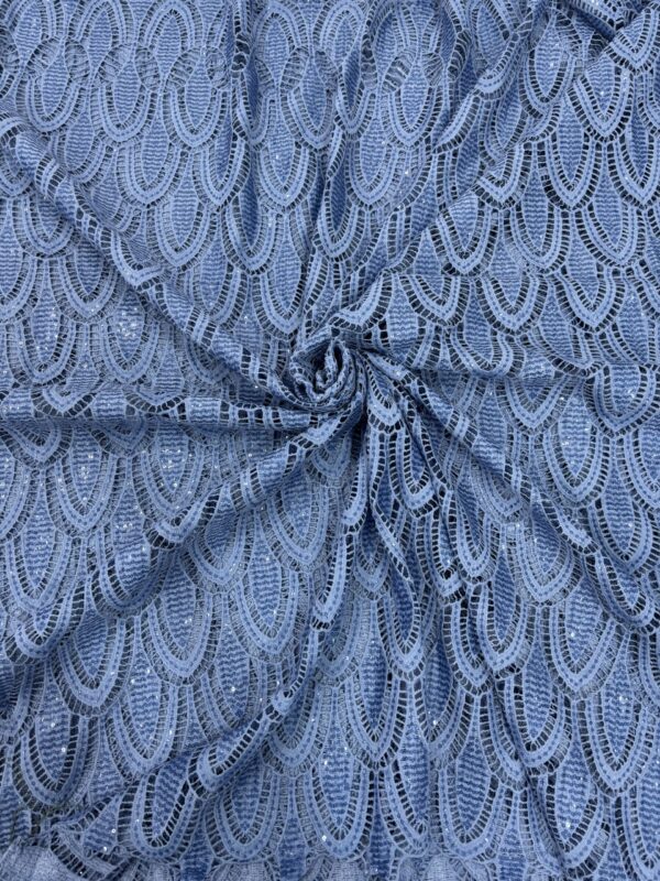 Crochet material with sequins allover