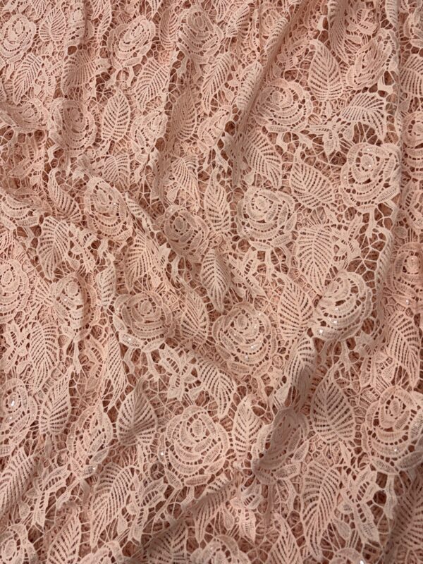 Crochet material with sequins allover