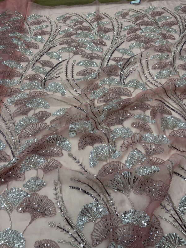 Sequins & cutdana on Organza material