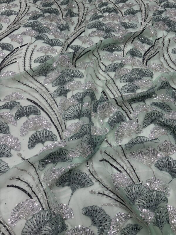 Sequins & cutdana on Organza material