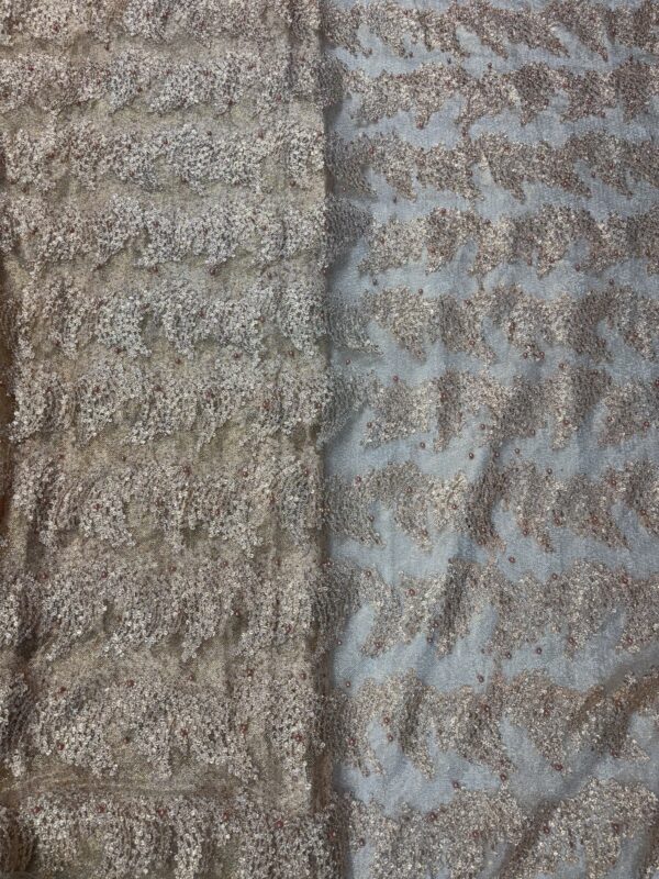 Handwork with Moti on Net Fabric