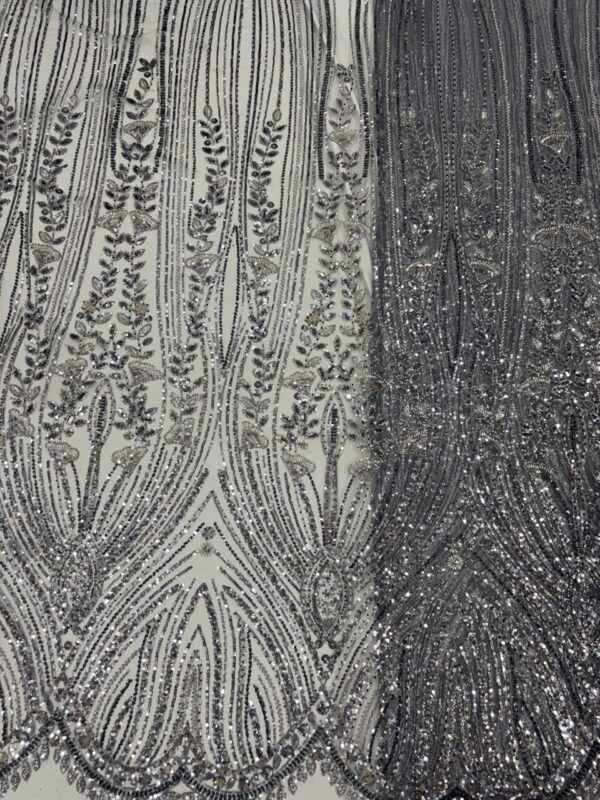 Sequins & cutdana with Daman on Net Fabric