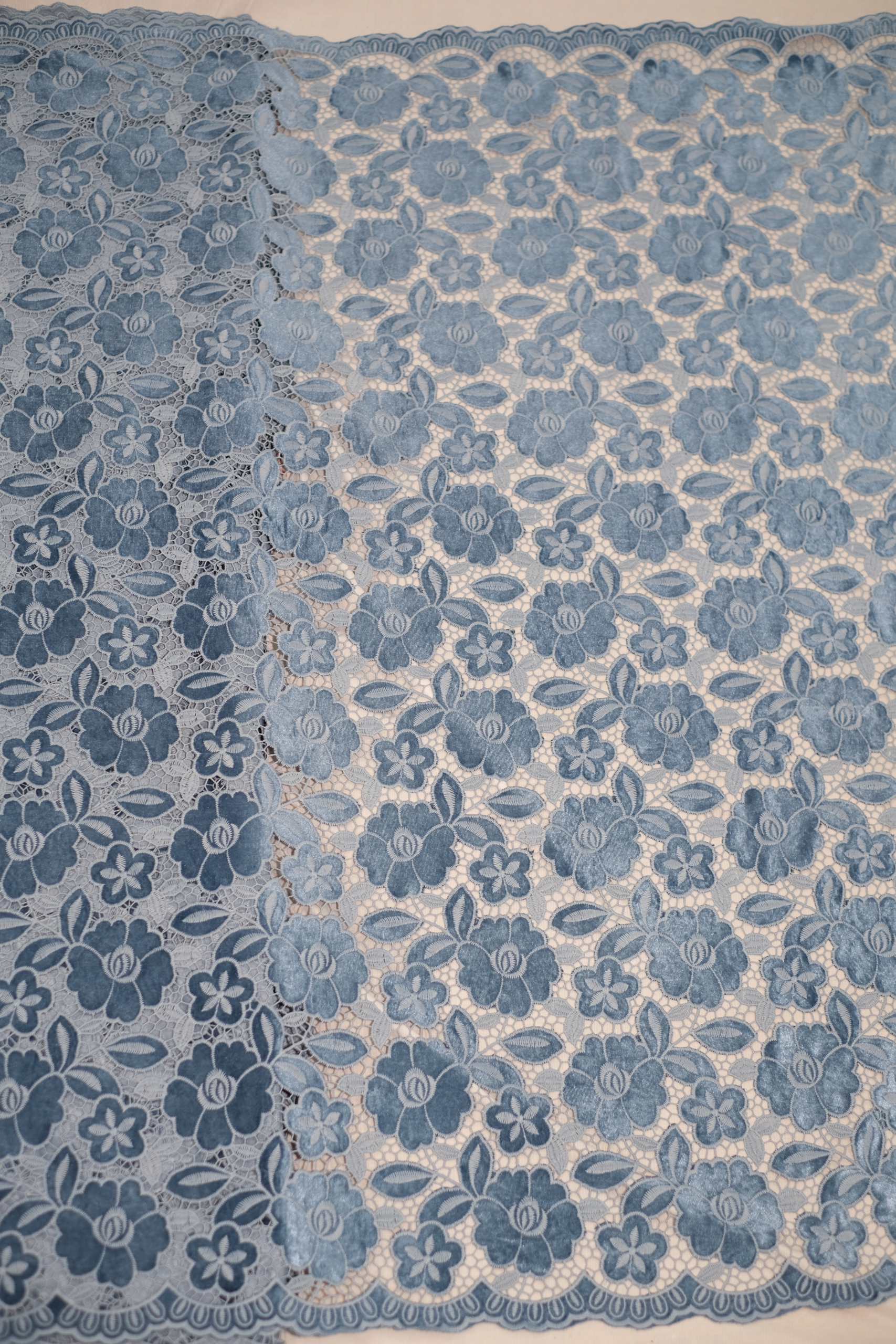 Velvet cutwork Fabric