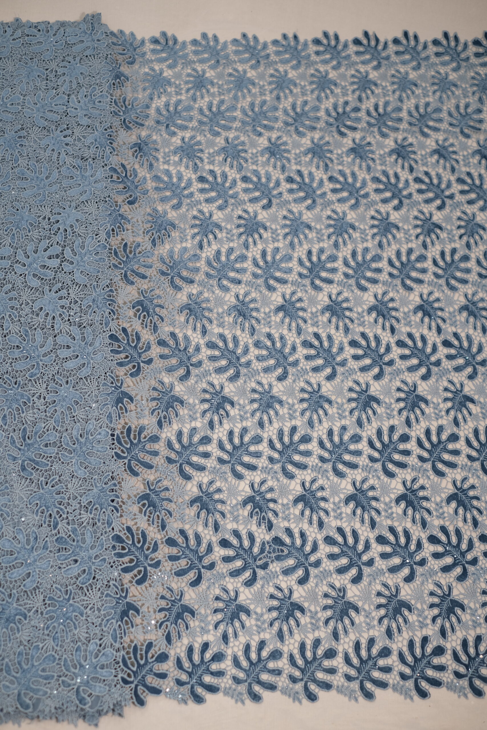 Velvet cutwork Fabric with sequins work