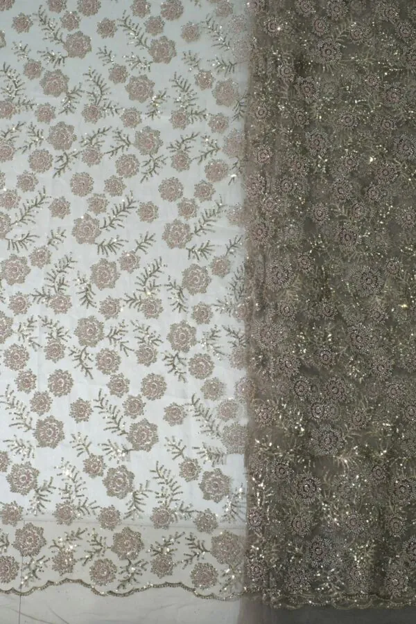 Sequins & cutdana handwork on Net fabric