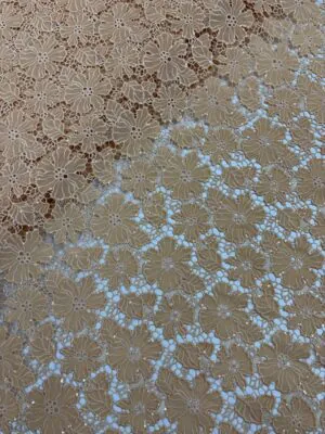 Floral cutwork Fabric with sequins work allover